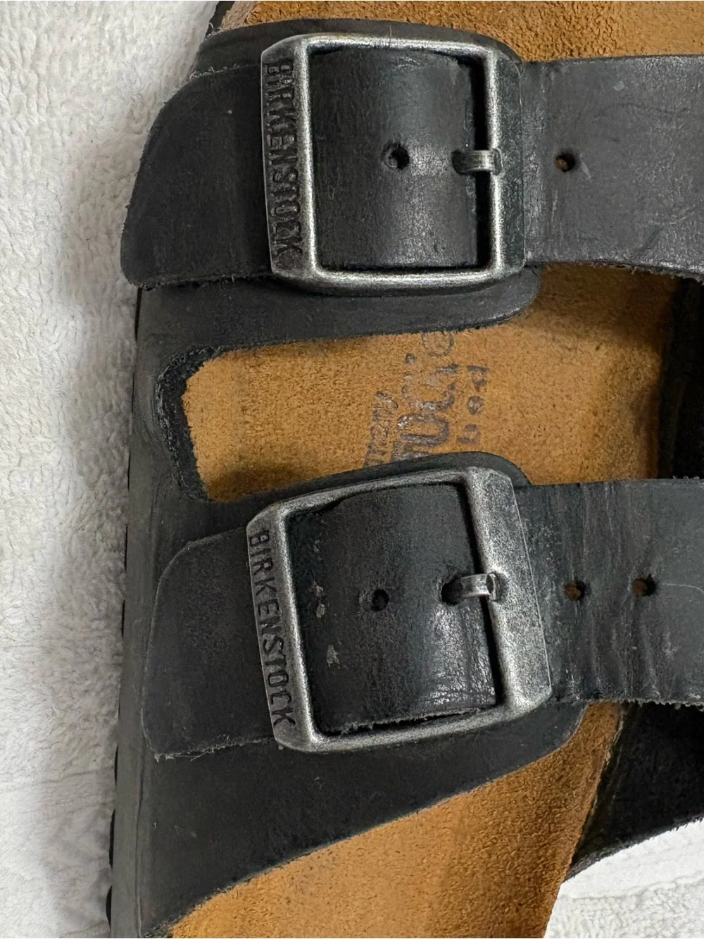 BIRKENSTOCK Arizona Oiled Leather Black Sandals Slide Boho Retro Size 36 / US 5